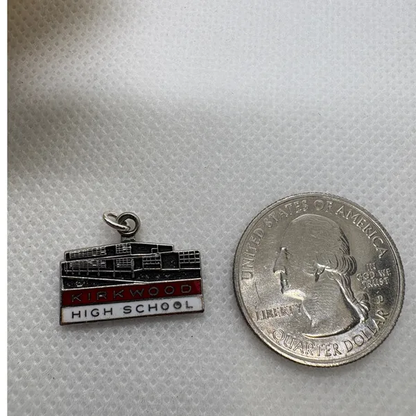 Vintage Kinney Sterling Silver‎ Kirkwood High School Enamel Charm Pendant 2.39g - Image 5