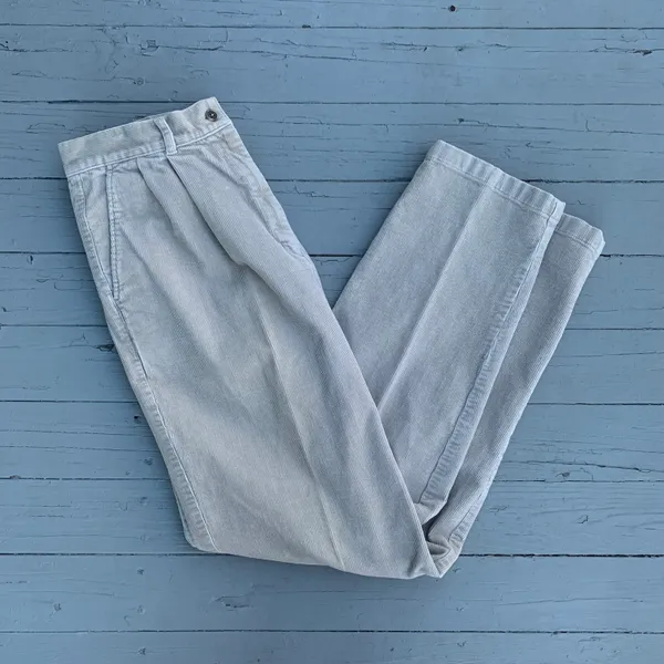 Vintage Y2K Beige Cream Corduroy LL Bean High Waisted Pants - Image 2