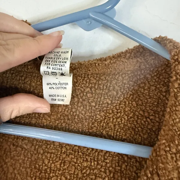 Prana Brown Fuzzy Fleece Half Zip Hoodie‎ Pullover Sweatshirt Women's Small - Image 5