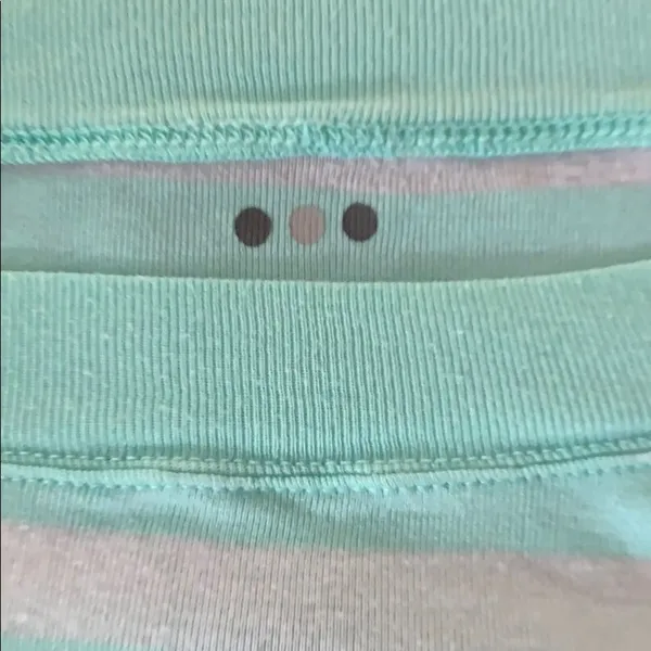 Three Dots Mint Green White Stripe Boat Neck 3/4 Sleeve Top Medium - Image 2