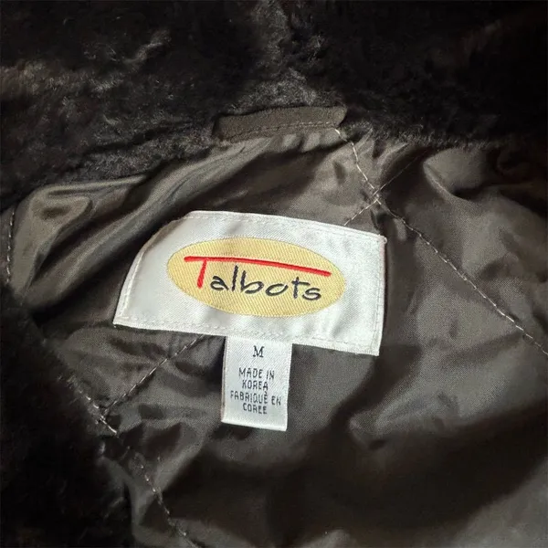 Vintage Talbots‎ Women's Brown Hooded Faux Fur Lined Faux Suede Jacket M - Image 5