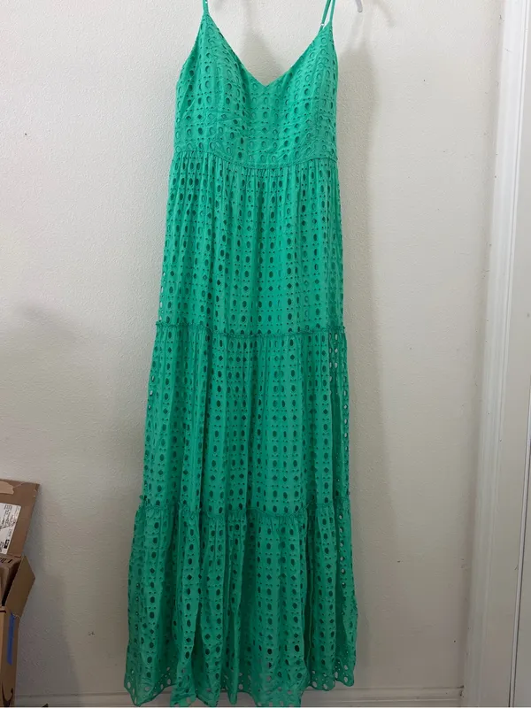 LILLY PULITZER Melody Maxi Dress In Gustavia Green Stripey Rayon Eyelet - Image 2