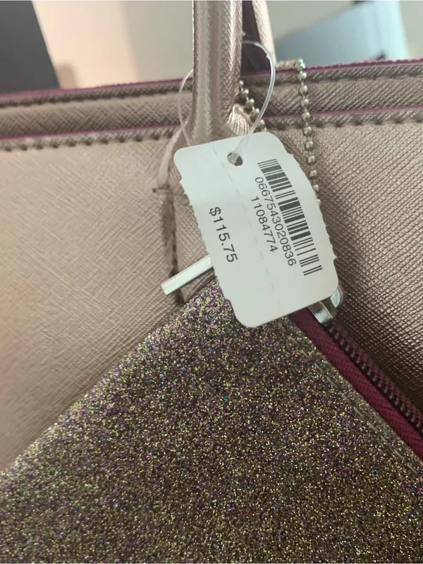 Bath & Body Works Rose Gold Metallic Tote with Glitter Wristlet - Image 6