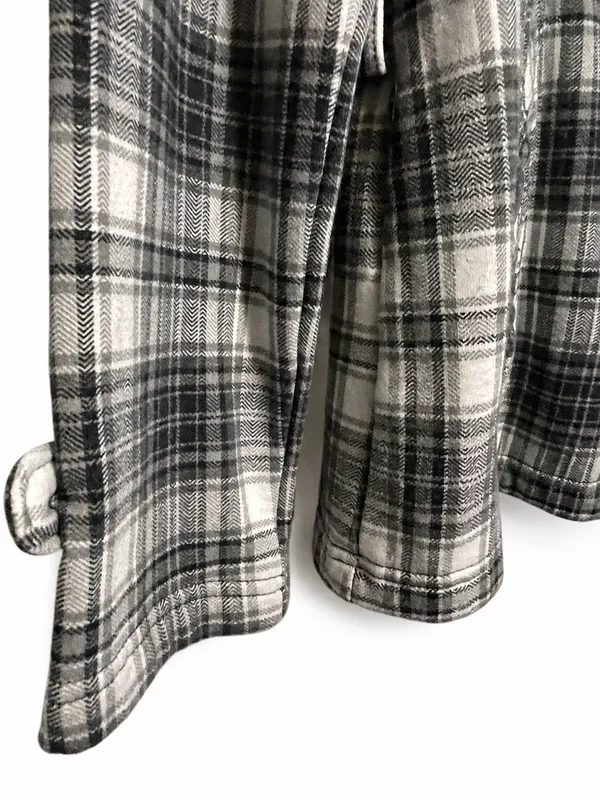 maurices Plaid Double Breasted Hooded Pea Coat Jacket Women's Size L - Image 7