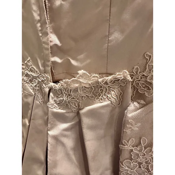 Vintage Inspired Lace Tea Length Dress Bateau‎ Neck Bridal Cocktail XXS - Image 8