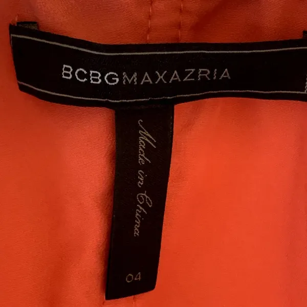 BCBGMAXAZRIA‎ Ila Cascading Ruffle Front Dress Gown in Coral Pink - Image 8