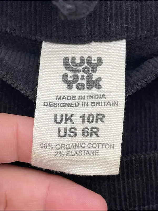 Lucy & Yak Black Organic Cord Dungarees US 6 UK 10 Whimsigoth Overalls - Image 9
