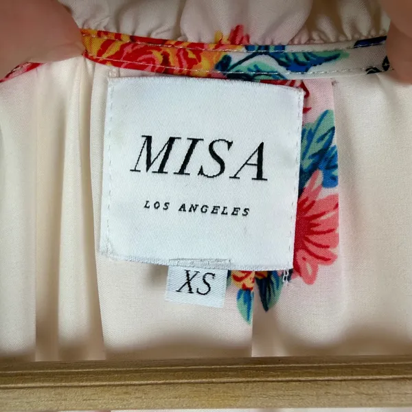 MISA Los Angeles‎ Ximena Mini Dress Size XS Floral Smocked Boho Flowy Festival - Image 8