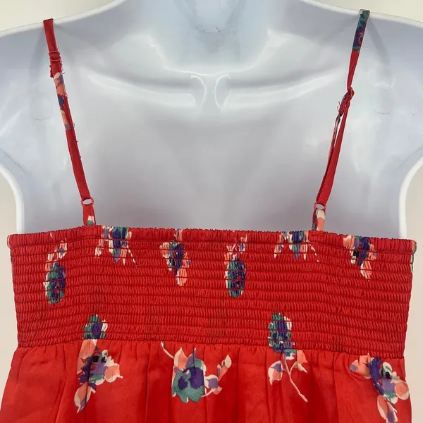 American Eagle Y2K Babydoll Top Sz XS Coquette Satin Festival Smocked Cottage - Image 7