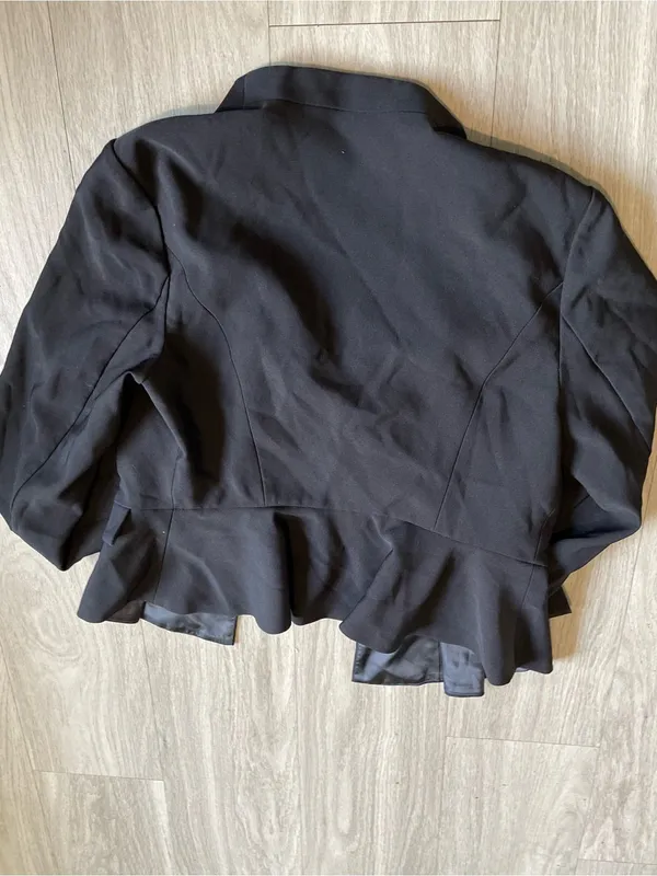 Allegra K Black Tailored Peplum Blazer - Image 3