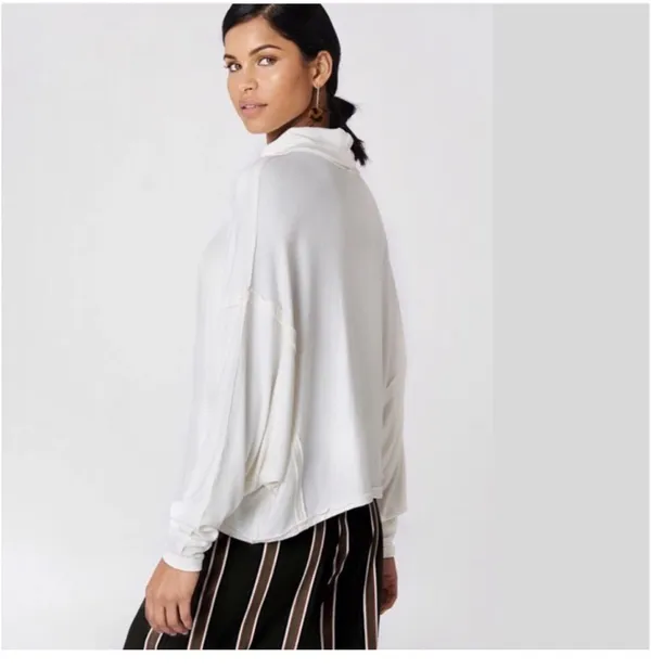 We The Free Alameda Soft Ribbed Oversized Turtleneck in Ivory/White Medium - Image 4