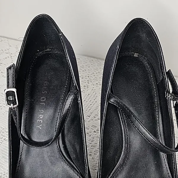 Shoes of Prey leather point toe blue and black ankle strap heels sz 6.5 - Image 3
