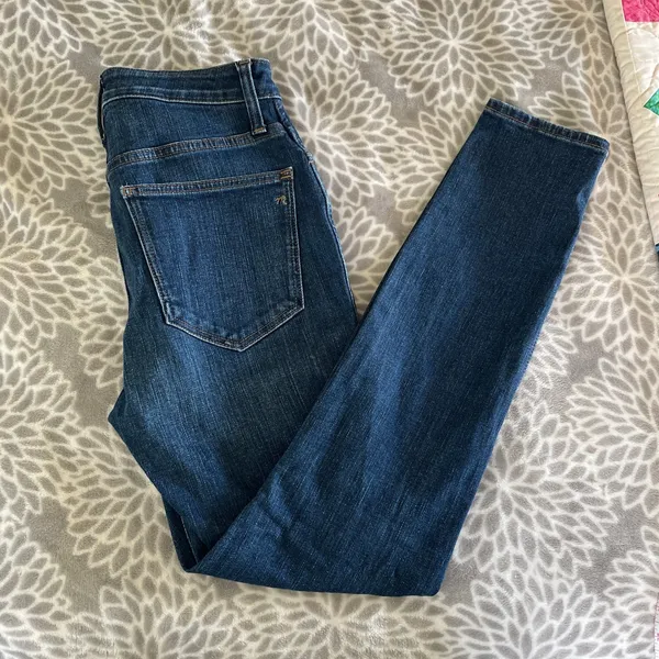 Madewell Curvy High‎ Rise Jeans size 25 Slim Straight Skinny Dark Wash Everyday - Image 2