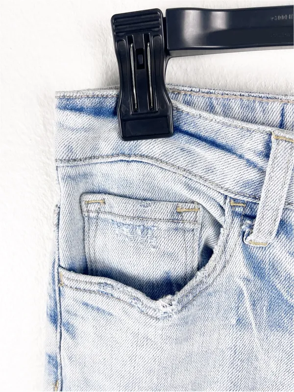 VERVET Light Wash High Rise Wide Leg Cargo Denim Jeans 25 Casual Neutral Boho - Image 8
