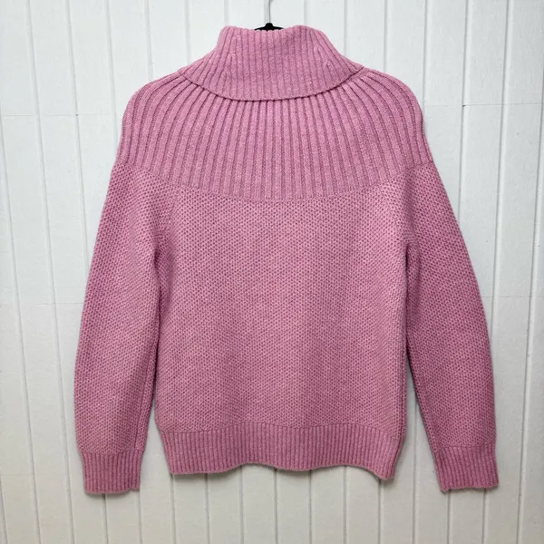 J. Crew Turtleneck Pink Cozy Soft Barbie Winter Sweater‎ Size S - Image 3