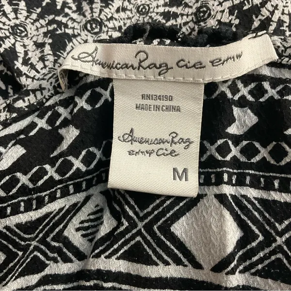 American Rag Black/White Floral Tribal Handkerchief Hem Tank M Southwestern Boho - Image 7
