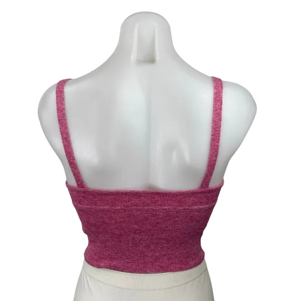Aritzia Wilfred Pink Wool Cashmere Bustier Ribbed Knit Cami Tank Crop Top Sz XS - Image 4