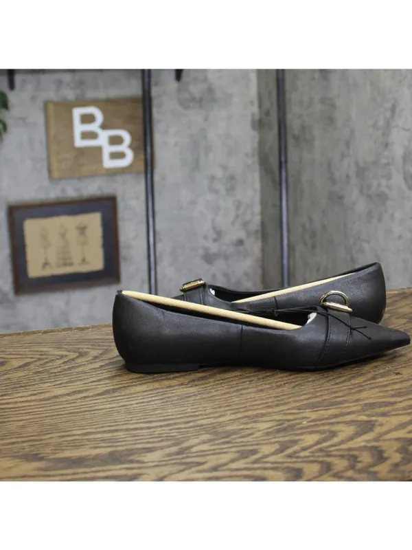 NWT A New Day Womens Valentina Pointed Toe Buckle Ballet Flats 94462477 Black 6M - Image 7