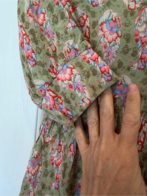 Natural Life Long Maxi Floral Cottage Core Dress XS Prairie Feminine Short Sleev - Image 10