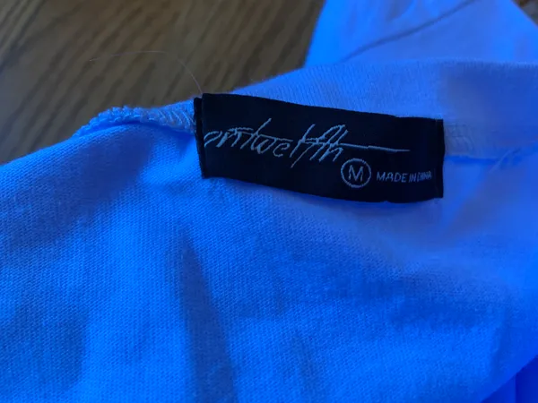 Frenchie Feather Trim cotton tee light blue size M Size M - Image 9