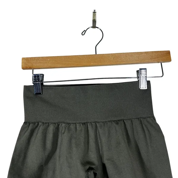 NVGTN Seamless Solid Biker Shorts Dark Olive Green Athletic Gym Yoga Size XS - Image 2