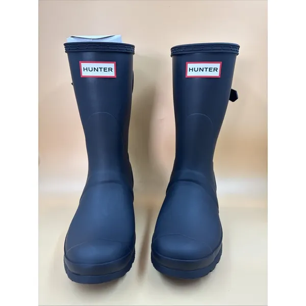 New Hunter Women's Navy Blue Original Short Back Adjustable Rain Boots Size 6 - Image 2