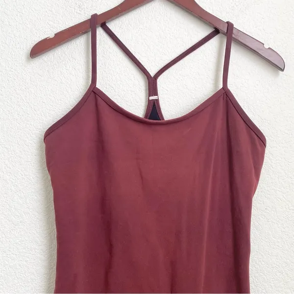 LULULEMON Power Y Tank Luon Bordeaux Drama Maroon Tank Size 10 - Image 5