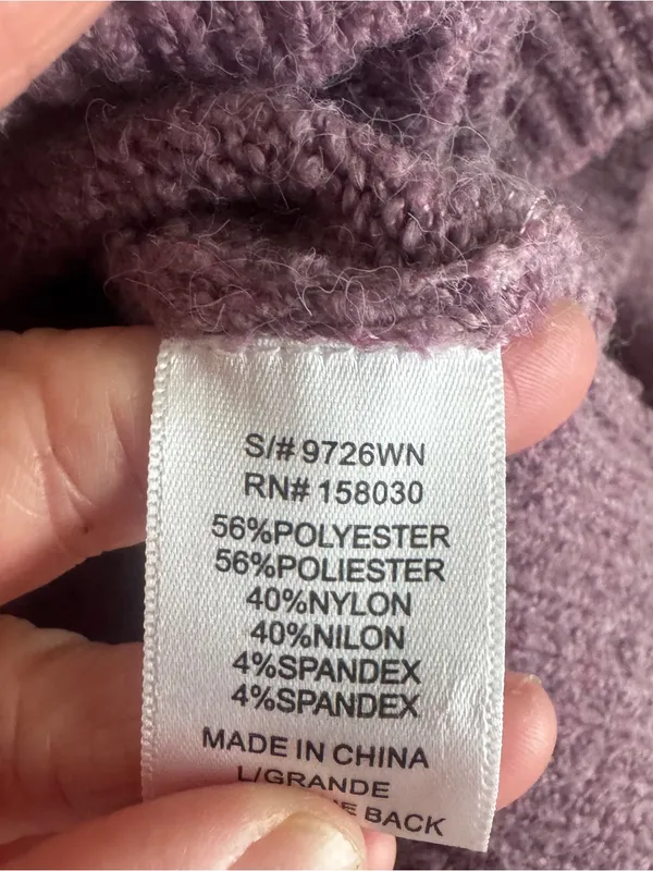 Love Tree Boutique Purple Long Sleeve Cardigan Cropped Sweater Size Large - Image 6