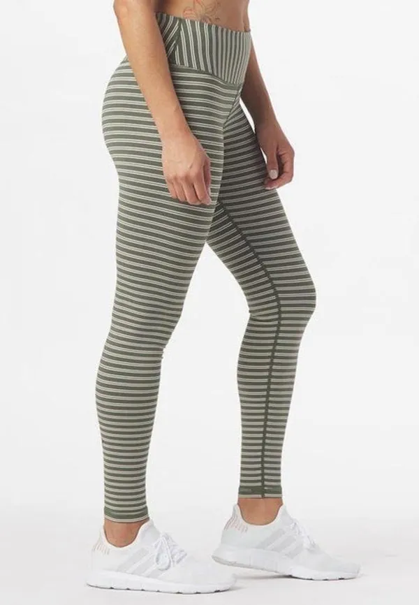 Glyder Sultry Legging in Moss & Oatmilk Stripe - Image 10