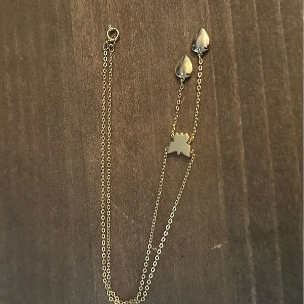 Vintage butterfly and hearts necklace - Image 2