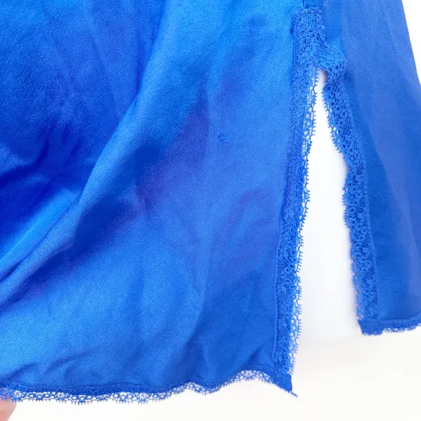 Victoria's‎ Secret Womens Blue Satin Lace Trim Romantic Coquette Slip Dress S - Image 3