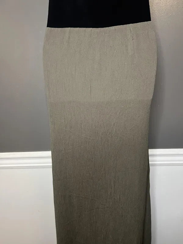 Lou & Grey Dress Womens Medium Black Olive Colorblock Maxi Sleeveless Tank - Image 8