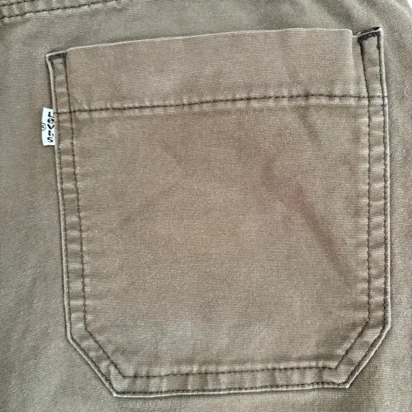 Levis Mile High Cropped Wide Leg Pants Olive Green Button‎ Fly Womens 31 - Image 4