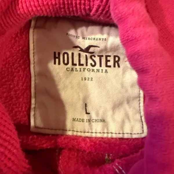 VTG Hollister Hoodie Sweatshirt Womens Embroidered Pink Long Sleeve Pullover Y2K - Image 4