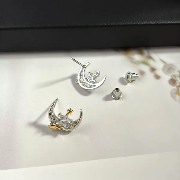 Stat and Moon Stud Earrings for Men Women Streetwear Punk Hip Hop Unisex Style - Image 2