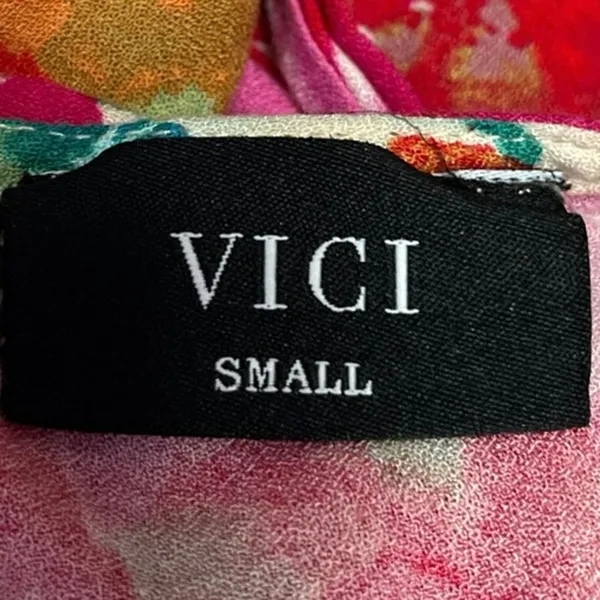Vici Women's Pink Multicolor Floral Short Sleeve V Neck Maxi Wrap Dress Size S - Image 4