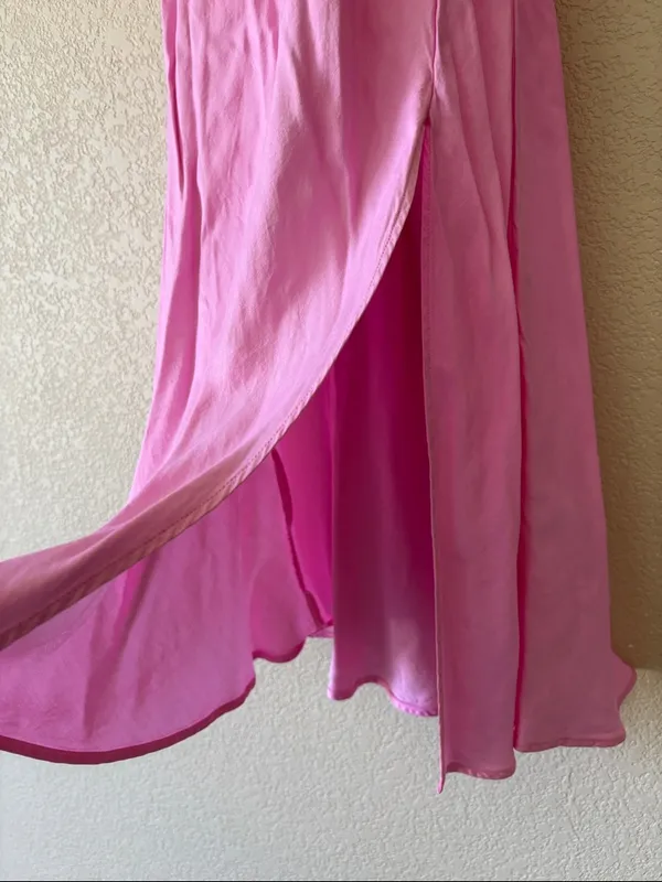 Zara Slip Maxi Dress Featuring Adjustable Straps, Side Leg Slit - Image 3
