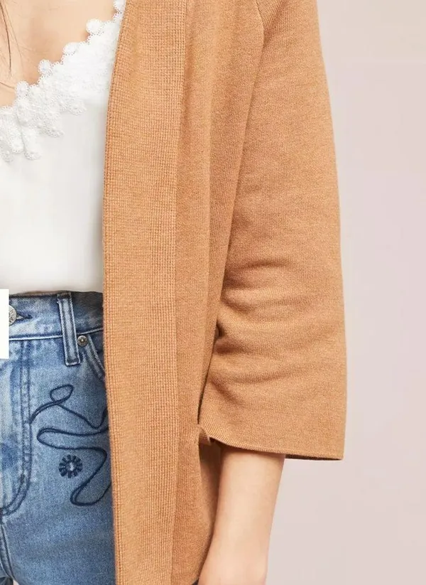Anthropologie Tan Belted Cardigan - Image 3