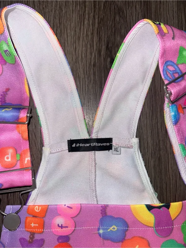 Iheartraves pastel color KANDI Trip overalls with chain - Image 13