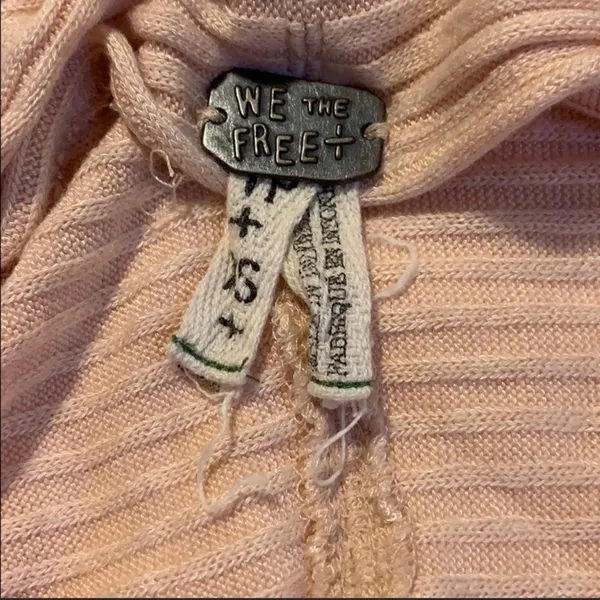 Free People Ribbed Cowl Neck Keyhole Back Top Size XS - Image 6