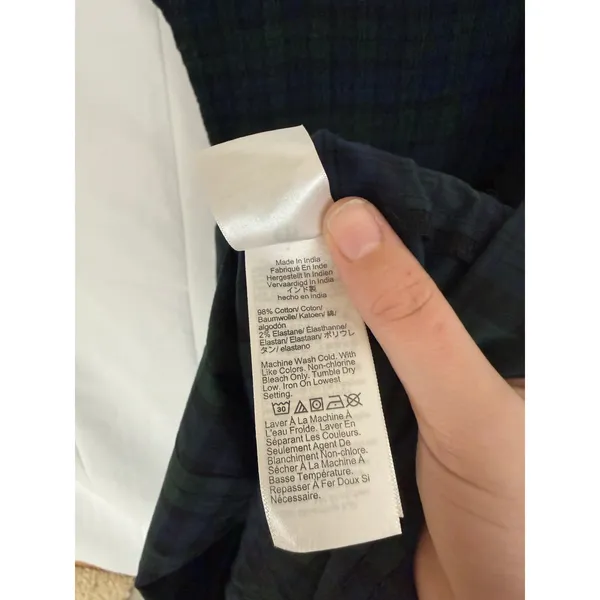 J.Crew Green Tartan Plaid Smocked Tiered Poplin Midi Dress - Image 4