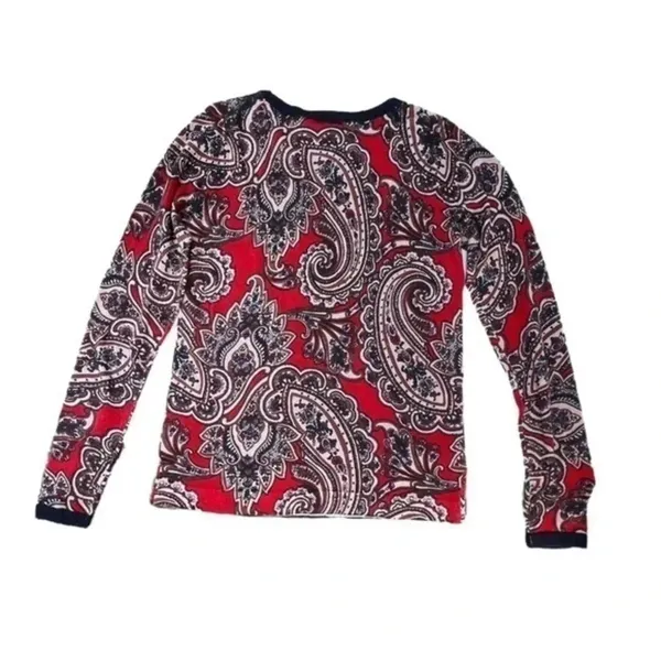 Ann Taylor Size XXS Paisley‎ Long Sleeve Crew Neck Lightweight Sweater​​​ - Image 5