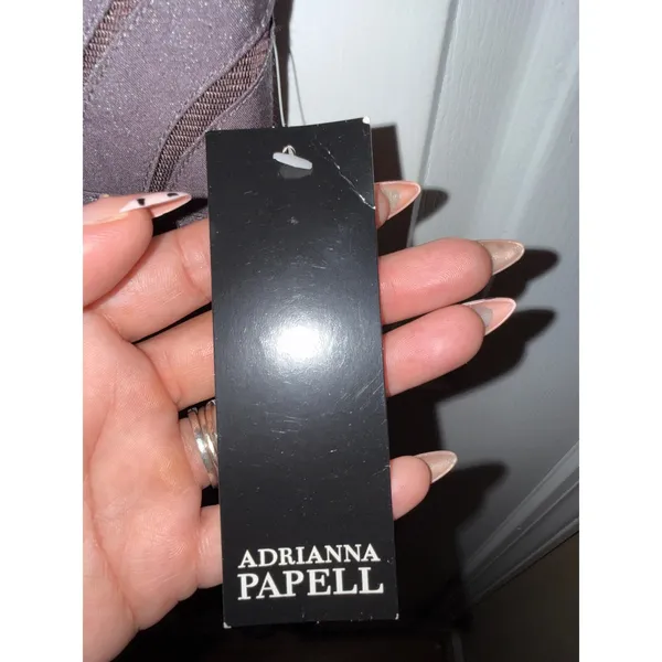 Adrianna Papell Womens Metallic Tiered Ruffle Cocktail‎ Dress Charcoal Grey 8 - Image 5