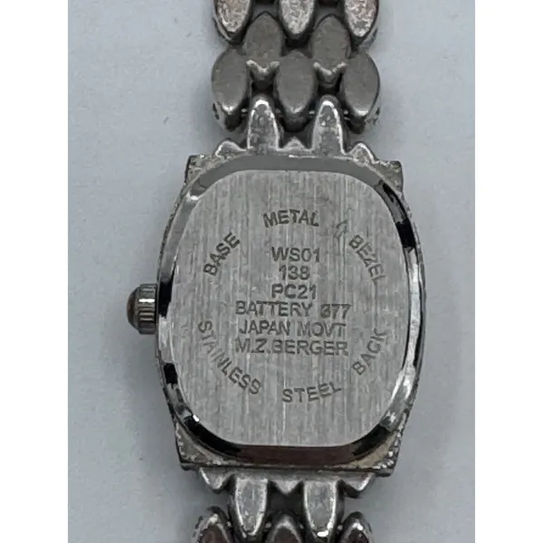 Miz Berger Women's Marcasite‎ Style Quartz Bracelet Watch Silver Tone - Image 7