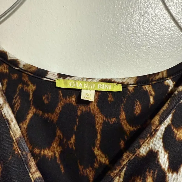 Gianni Bini Brown Leopard Mini Dress size XS - Image 4