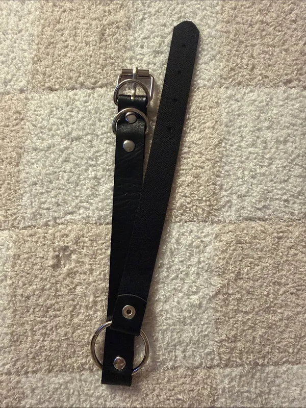 iHeartRaves NEW Black Faux Leather O-Ring Choker Necklace - Image 6