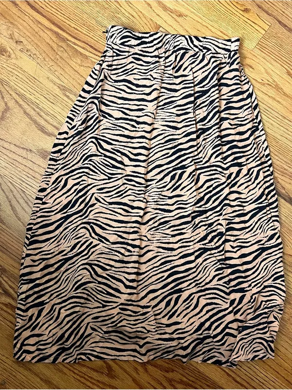 Tan and Black Zebra Print Midi Skirt - Image 5
