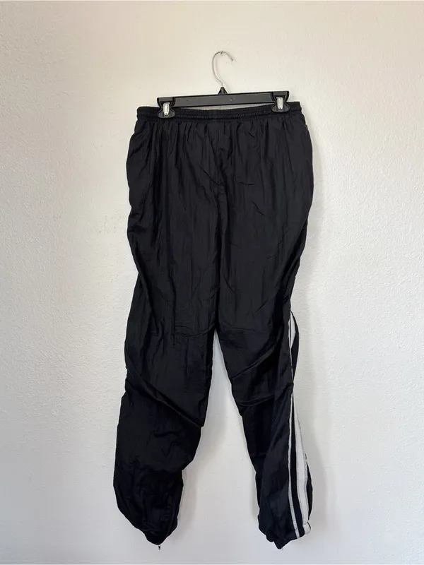 Vintage 90s Y2K Black & Silver Windbreaker Cheerleader Jogger Pants - Image 5