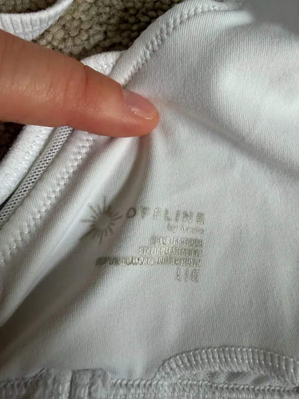Aerie White Ribbed Sports Bra – Size L - Image 4