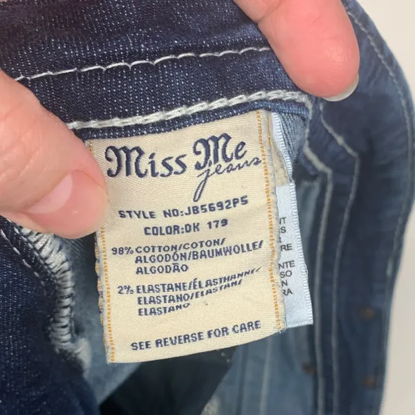 Miss Me size 30 boyfriend capri jeans denim chunky stitch crop - Image 7